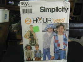 Simplicity 9068 Child's Set of Vests Pattern - Size 7/8/10 - $6.98