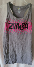 Women&#39;s Zumba Tank Top Size Medium Grey Pink Workout Hiking Cute - $260.77 MXN