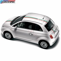 1set For Fiat 500 Racing  Stripes Car Hood Roof Tail Decor Sticker Auto Body Fil - £100.58 GBP