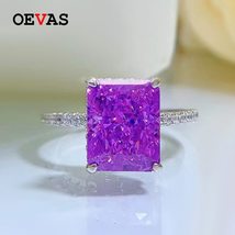 S 100 925 sterling silver 8 10mm purple high carbon diamond radiant cut rings for women thumb200