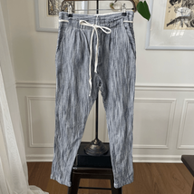 Free People Blue Stripe Taper Pants Tie Waist 4 - $25.92