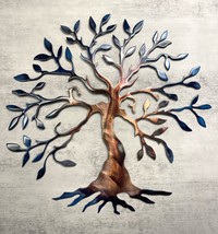 Olive Tree --Tree of Life    Copper and Blue Tinged 30&quot;  Metal Wall Art Décor - £128.04 GBP