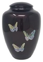 Large/Adult 200 Cubic Inch Fiber Glass Shell Art Butterfly Cremation Urn - £148.97 GBP