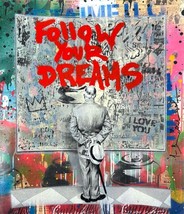 Mr.Brainwash Street Connoisseur Follow il Tuo Dreams Rosso Autografato - £4,605.00 GBP