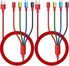 Multi Charging Cable 3.5A [2Pack 6Ft] 4 in 1 Fast Charger Cable Multi Charging - £15.60 GBP