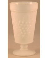 White Glass Footed Tumbler in Harvest Grape Pattern - Vintage - $5.89