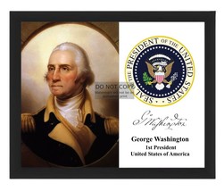 President George Washington In Uniform Presidential Seal 8X10 Framed Photo - £15.65 GBP