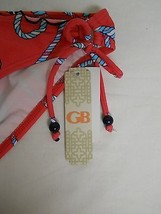 Gb Gianni Bi Ni New Womens Coral Rope Tie Side Bikini Bottoms Medium Nwt - £43.06 GBP