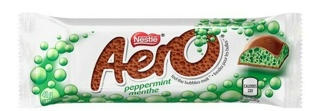 96 X AERO PEPPERMINT Chocolate Candy Bar Nestle Canadian 41g each Free Shipping - £104.99 GBP