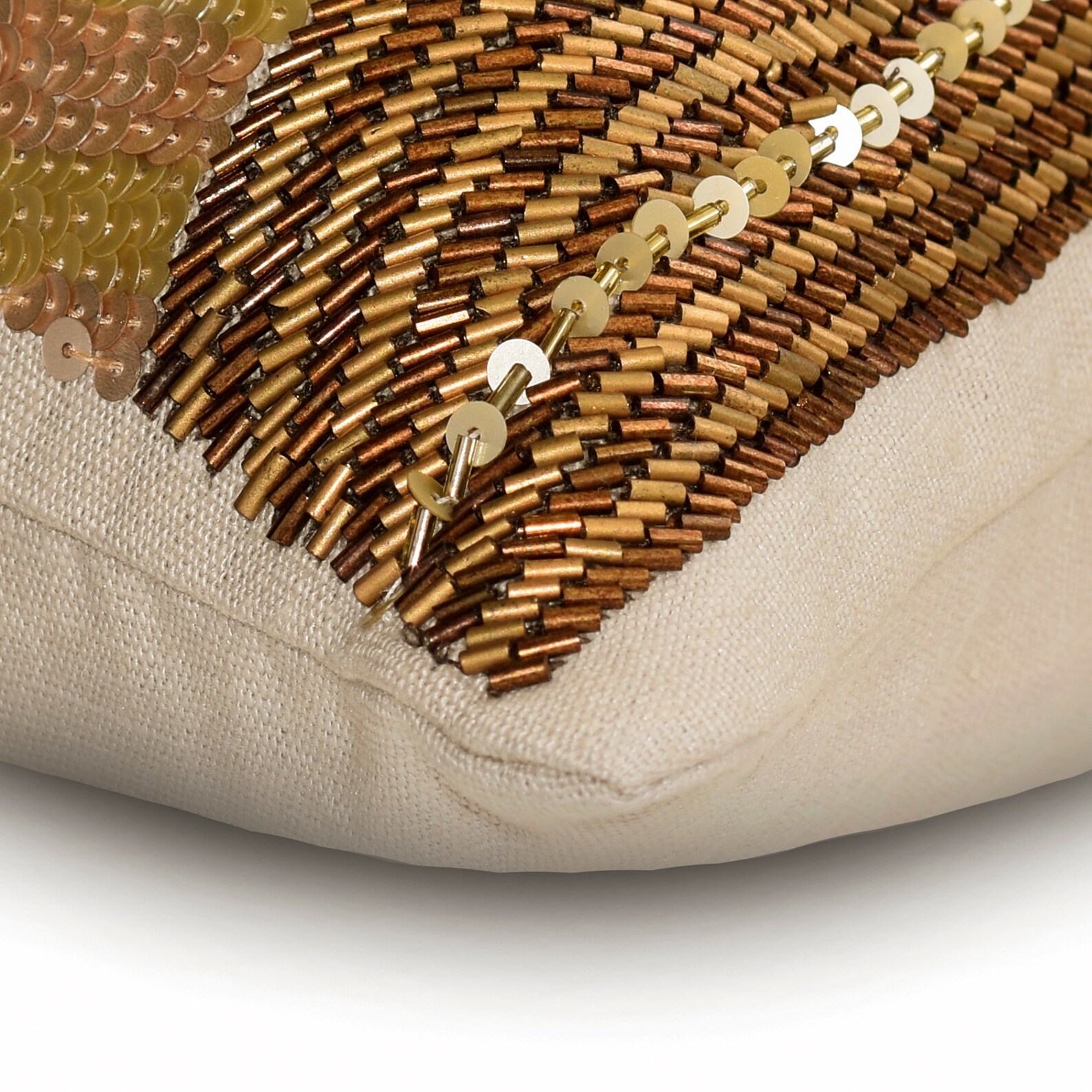 The Homecentric Casting A Glow - Gold &amp; Brown Linen Lumbar Pillow Cover - $56.04+