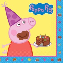 Peppa Pig Lunch Napkins Birthday Party Supplies Pink 16 Per Package - £4.66 GBP