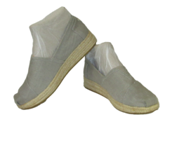 Skechers Bobs Shoes Loafer Canvas Memory Foam Wedge Gray Comfort Womens Size 8.5 - £11.72 GBP