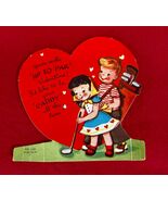 Vintage Valentine Stand-Up Card Up To Par Valentine I&#39;d Like to be your ... - $267.67 MXN