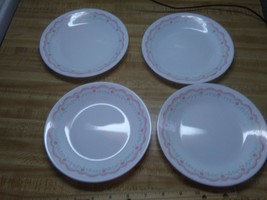 Corelle Lorraine desert plates  pink scalloped pattern - £15.13 GBP