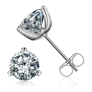 Real 1.5 Carat D Color 3 Claw Moissanite Stud Earrings For Women Top Quality 100 - £58.14 GBP