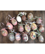 16pc Decoupage Picture Easter Egg Collectable Lot Table Décor Bunny Cat ... - $83.23 CAD