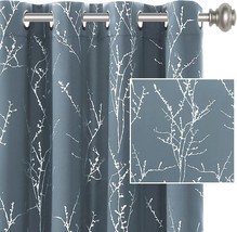 H.Versailtex Blackout Curtains For Bedroom Foil Print Twig Tree Branch Thermal - $51.99