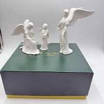 Lenox The Nativity White Bisque Angels Set Figurines Porcelain 1989 Vtg Box 8” - £85.30 GBP