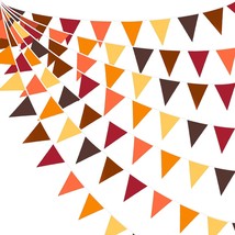 32Ft Fall Banner Decorations Triangle Flag Fabric Pennant Garland Buntin... - £23.97 GBP