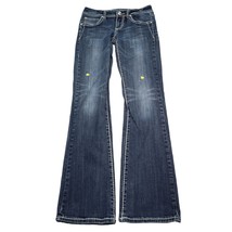 LA Idol Pants Womens 5 Blue Denim Flat Front Bootcut Pockets Low Rise Jeans - £20.86 GBP