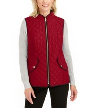 MSRP $70 Charter Club Quilted Stand-Collar Vest Red Size XS - $18.81