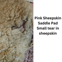 Pink All Purpose Saddle Pad Sheepskin Half Lined Underside USED image 5