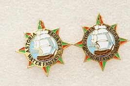 Vintage Jewelry Enamel Lapel Pins Astoria Oregon Water Fantasy Regatta S... - $14.84