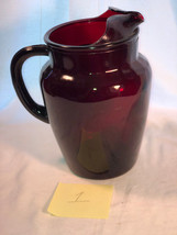Royal Ruby Upright Water Pitcher  Inch Depression Glass Mint - $29.99