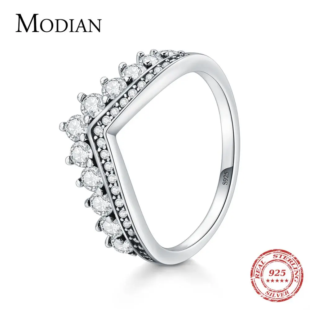 0 real 925 sterling zircon crown finger ring classic stackable silver jewelry for women thumb200