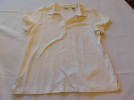 Izod Size L large ladies women&#39;s White Short Sleeve polo shirt GUC - £12.08 GBP