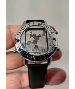 Vintage Disney Mickey Mouse Watch Dancing Musical Silver RARE Works No S... - $22.76