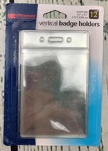 ID Badge Holders Vertical 2.25 x 3.5 Inches Insert Pack of 12 - £11.25 GBP