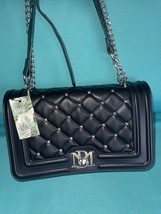 Badgley Mischka Black Crossbody Shoulder Bag Handbag Studs Chain Strap New $149 - $64.50