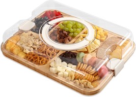Cutting Board - Charcuterie Boards With Lid, Portable, 6 Compartments White - $35.97