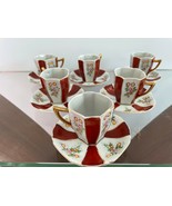 Vintage Japanese Demitasse Hand Painted 12 pc Tea Set Japan Fuji Rose &amp; ... - $126.99 CAD