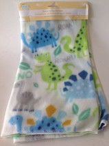 Angel of Mine Dinosaur Pattern Soft Baby Blanket Lovey Blue Green 30” New - £7.09 GBP