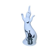 Ceramic 8.5” Tabletop Halloween Ghost Bat House Scary Spooky Decoration - £11.00 GBP