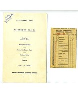 British Transport Catering Service 1958 Afternoon Tea Menu &amp; Conductors ... - £35.29 GBP