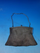 German 800 Silver Mesh Purse circa 1900 8.4 ozt Faux Sapphire Handle (#6174) - £386.97 GBP