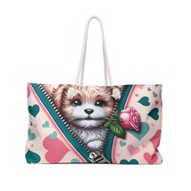 Weekender Bag, Cute Dog, Cavapom, Valentines Day, Large Weekender Bag, Beach Bag - £39.32 GBP