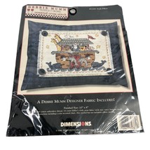 Debbie Mumm Vintage Noah&#39;s Ark Pillow Counted Cross Stitch Kit #72381 New - $16.82