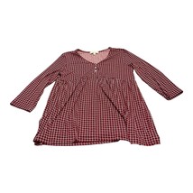 Weekend Suzanne Betro Red Plaid Long Sleeve Blouse Women’s Size Medium - £17.55 GBP