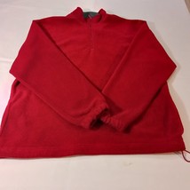 IZOD Men&#39;s 1/4 Zip Red Fleece Pullover Sweatshirt Long Sleeve Size M Che... - $364.34 MXN