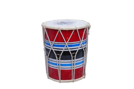 Baby wooden  doori Dholak musical instrument colour multi 8 inch dholki dhol - £44.82 GBP