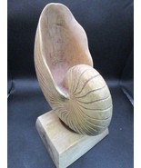 Carved Mango Wood Nautilus Shell On Base sculpture from Thailand pick1 - £51.00 GBP