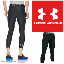 Under Armour Heat Gear Mens Compression Training Base Layer 3/4 Tights S... - $27.99