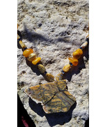 Australian Opalite Amber Natural Stone 24 Inch Statement Necklace Pre-Owned - $63.00