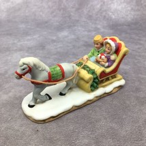 1987 Lefton Colonial Village Horse Drawn Sleigh Porcelain Figure-Read Descript. - $11.75