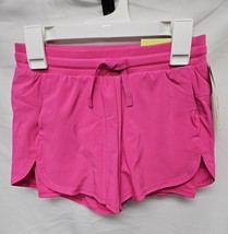 All In Motion Girls Double Layer Run Shorts Neon Pink Medium 7/8 New Wit... - $9.99