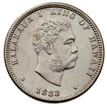 1883 Kingdom of Hawaii Silver 1/4 Dollar (Unc) Kalakaua 25c - £357.21 GBP